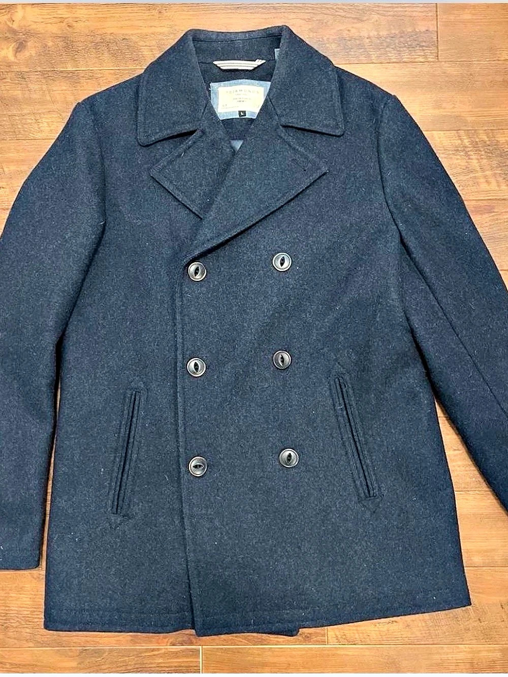 7 Diamonds Pea Coat Men's Wool Blend Size Large